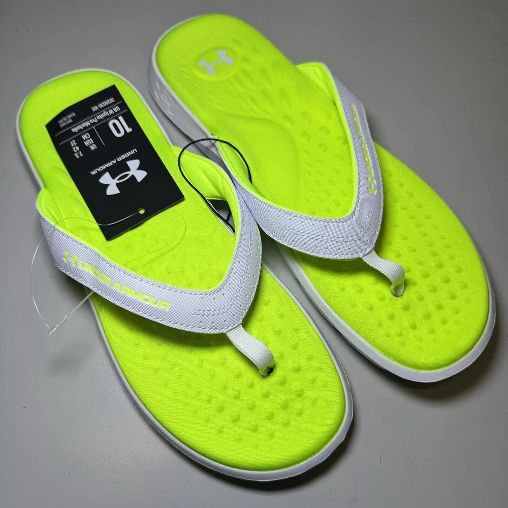 Under Armour Flip Flops Ignite Pro Marbella Sandal 3026030-102 Women's Size 10